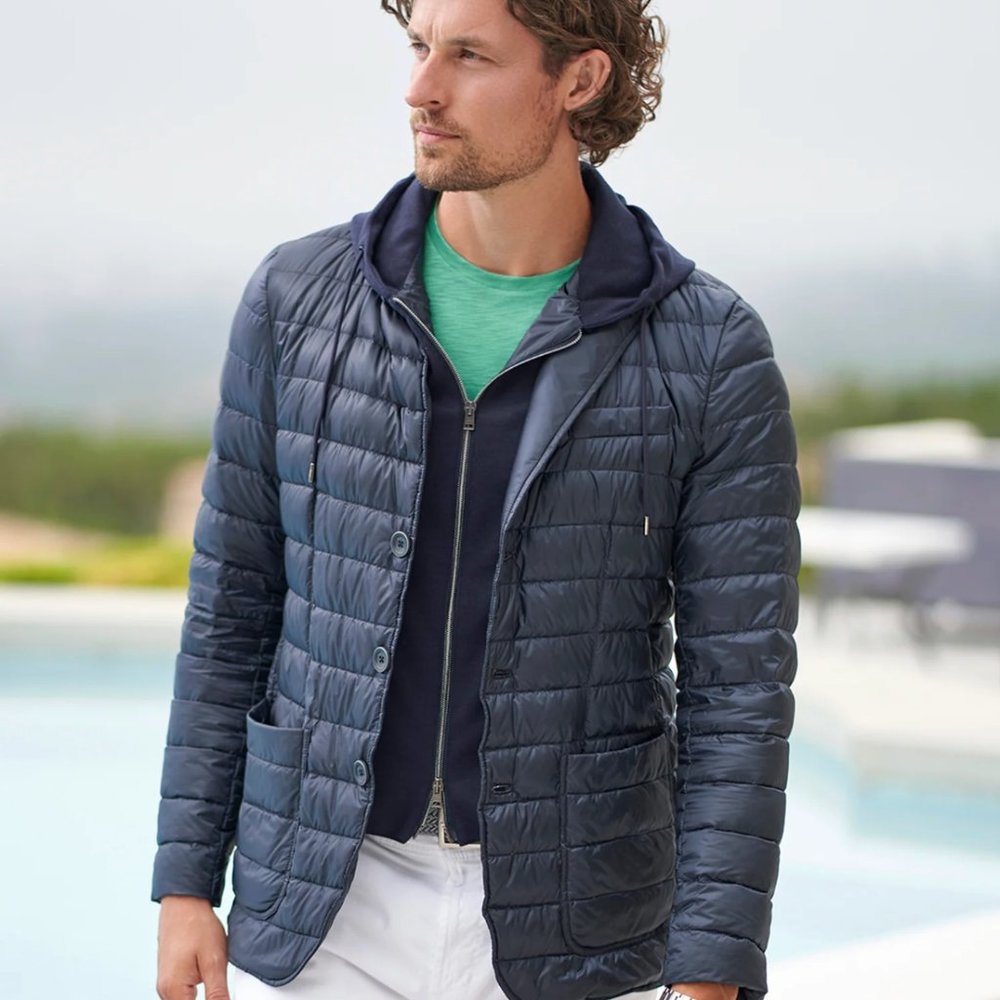 Herno Quilted Hoodie-Insert Blazer Jacket